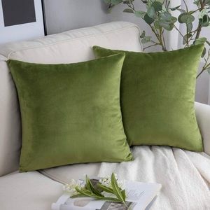 Green Velvet Pillow Covers